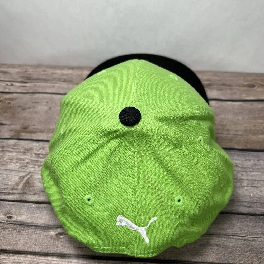 Puma Golf Snapback Hat Cap Lime Green Black 2tone 110 Flex Fit OSFA